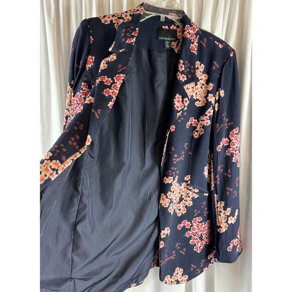 Cynthia Rowley Floral Blazer, Blue Multi, Sz: M, 70-03 - Picture 6 of 15